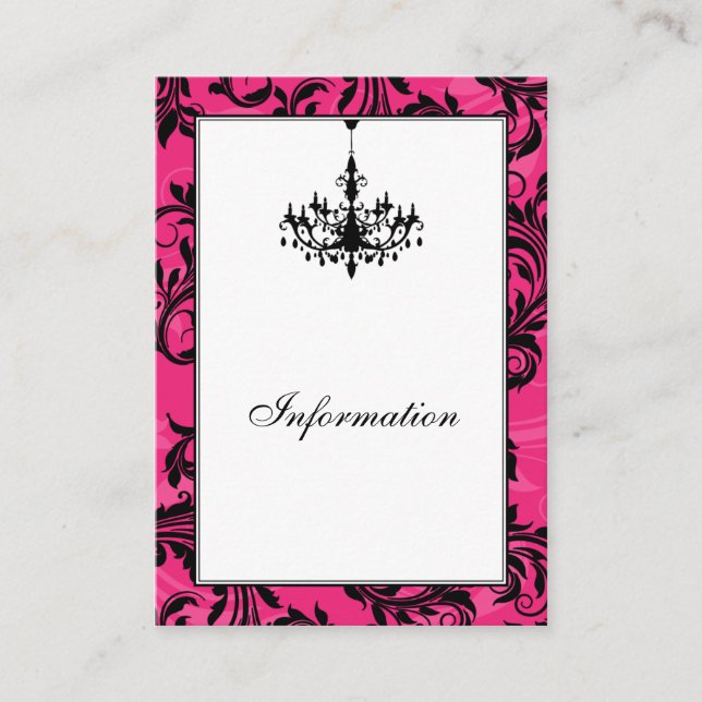 Carte de boîtier Mariage rose noir (Devant)