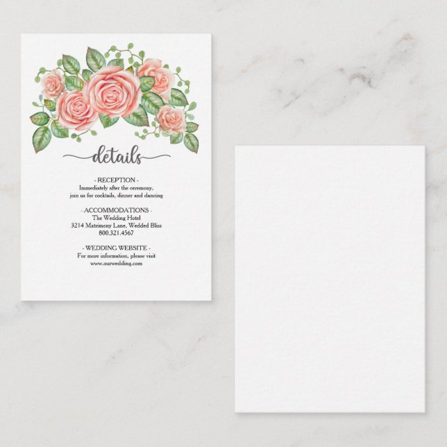 Carte de boîtier Mariage rose pâle (Devant / Derrière)