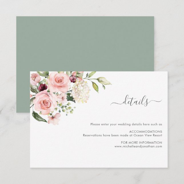 Carte de boîtier Mariage Roses Roses Roses Romanti (Devant / Derrière)