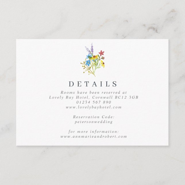 Carte de boîtier Mariage Rustique Fleur sauvage (Devant)