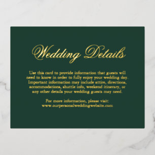 Carte de boîtier Mariage vert Gold Foil Forest
