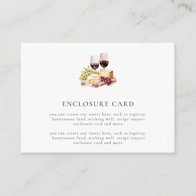 Carte de boîtier Mariage Vin et Fromage Aquarelle (Devant)