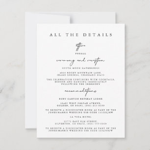 Carte de boîtier moderne simple Mariage Détails