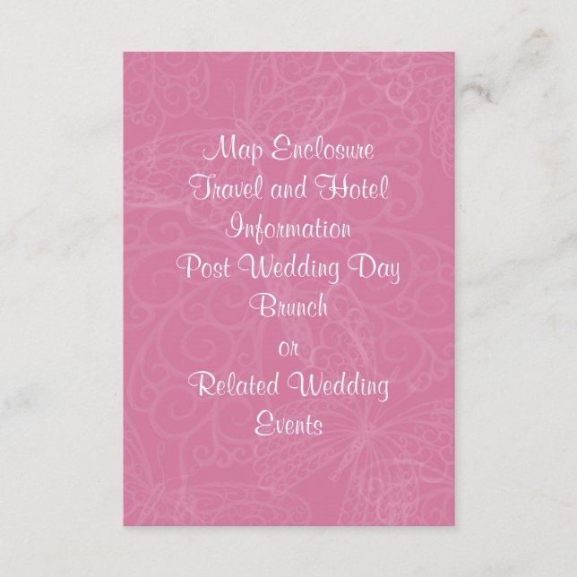 Carte de boîtier papillon Filigree en rose (Devant)