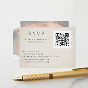 Carte de boîtier photo RSVP Online QR Code