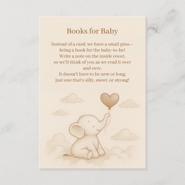 Carte de boîtier pour Baby shower éléphant doux (Devant)