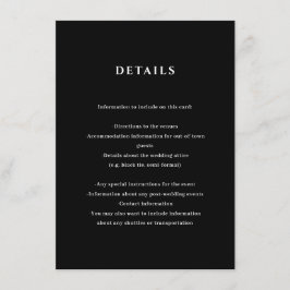 Carte de boîtier pour les détails du Mariage noir