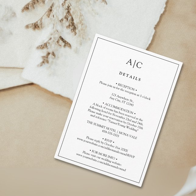 Carte de boîtier pour Mariage Monogramme blanc (Créateur téléchargé)
