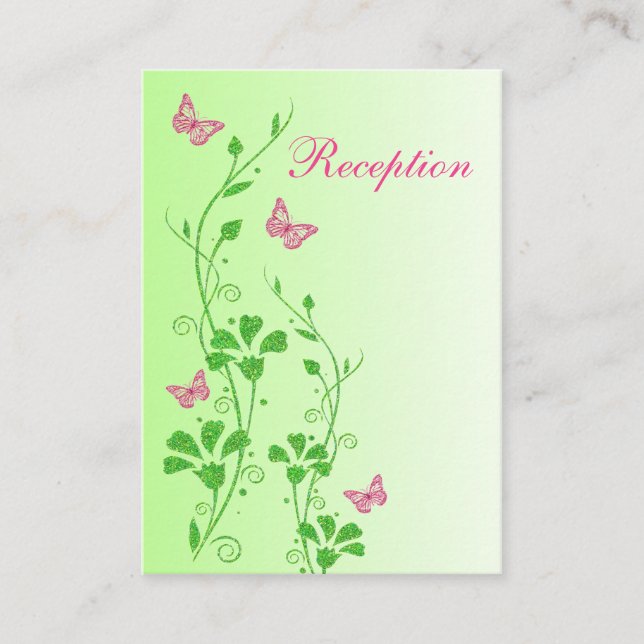 Carte de boîtier pour papillons floraux roses et v (Devant)