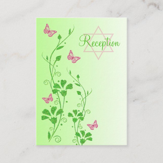 Carte de boîtier pour papillons floraux roses et v (Devant)