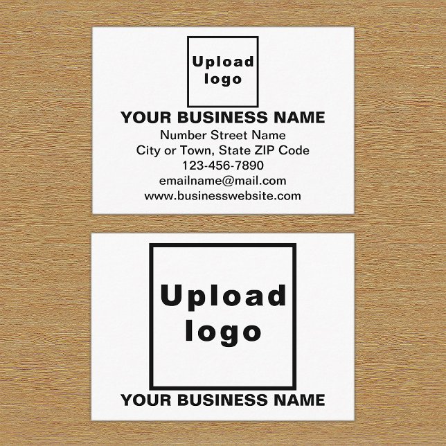 Carte de boîtier rectangle blanc de marque commerc (Front and back sides of white enclosure card with your business brand.)