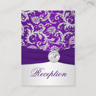 Carte de boîtier Royal Purple et Argent Damask