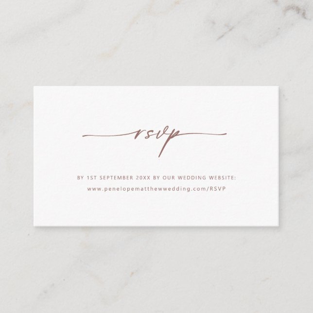 Carte de boîtier RSVP Brown Script Website (Devant)