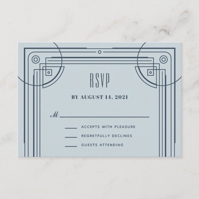 Carte de boîtier RSVP de cadre de décoration moder (Devant)