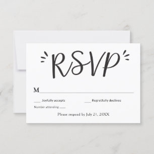 Carte de boîtier RSVP de mariage