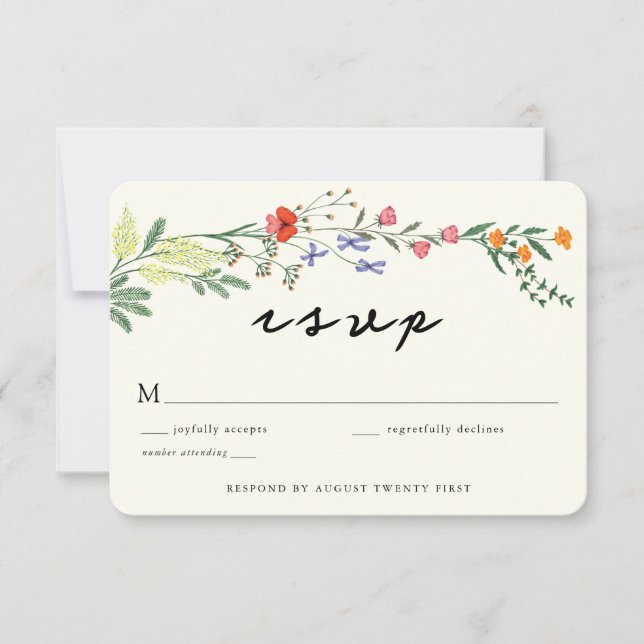 Carte de boîtier RSVP de mariage de jardin secret (Devant)