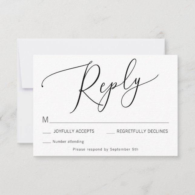 Carte de boîtier RSVP de mariage de noeud liée (Devant)