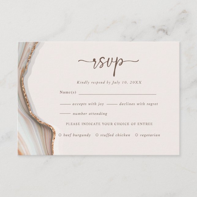 Carte de boîtier RSVP en marbre naturel (Devant)