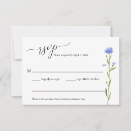 Carte De Boîtier Rsvp Fleur sauvage Bleu