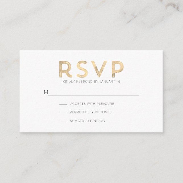 Carte de boîtier RSVP moderne en bois clair (Devant)
