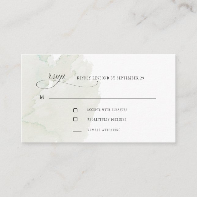 Carte de boîtier RSVP Mossy Watercolor moderne (Devant)