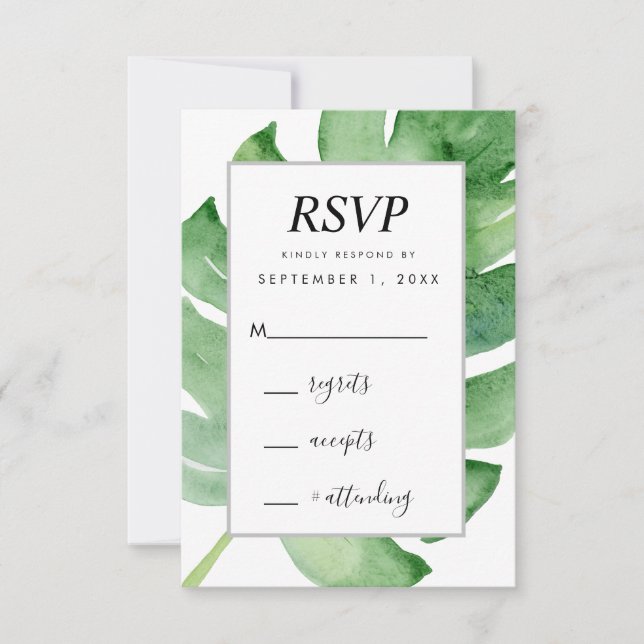 carte de boîtier RSVP pour aquarelle botanique tro (Devant)