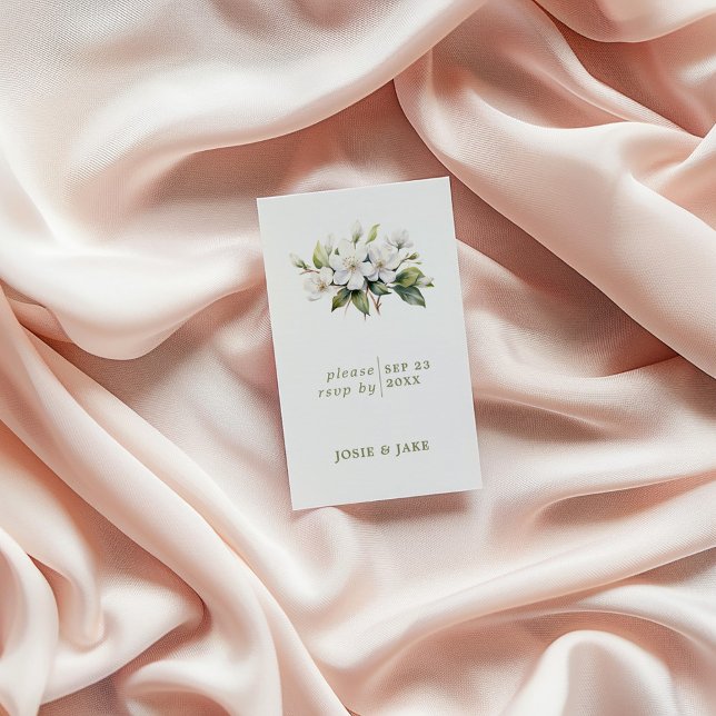 Carte de boîtier RSVP pour fleur de fleurs Apple (Apple Blossom flower RSVP Enclosure Card)