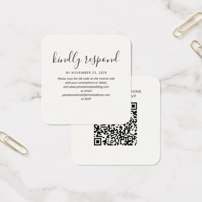 Carte de boîtier RSVP pour le site Mariage moderne (Bureau)