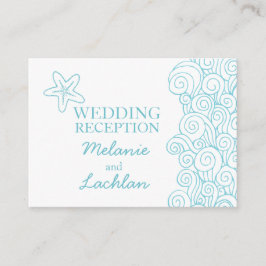 Carte de boîtier Seastar bleu & blanc mariage info