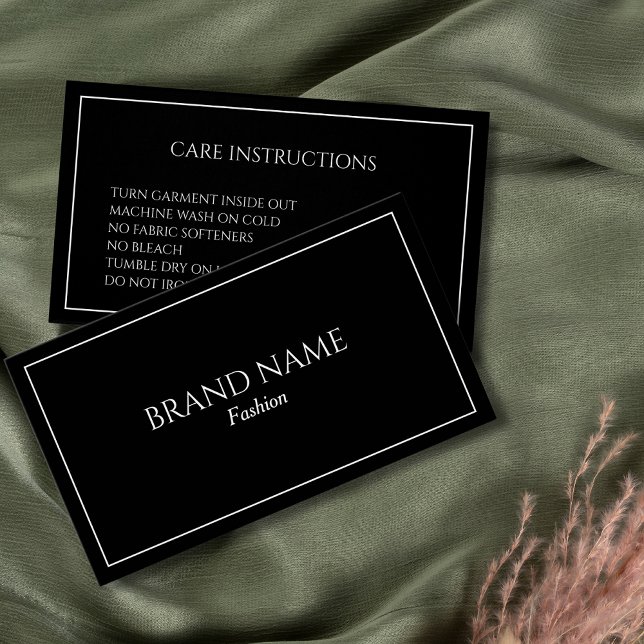 Carte de boîtier simple Black Care Instructions (Créateur téléchargé)