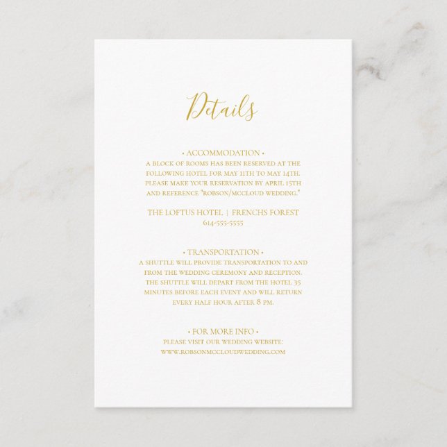 Carte de boîtier simple et élégante Gold Details (Devant)