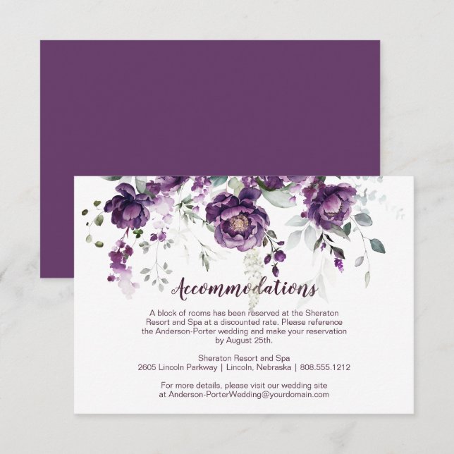 Carte de boîtier téléchargeable pour Peonies viole (Devant / Derrière)