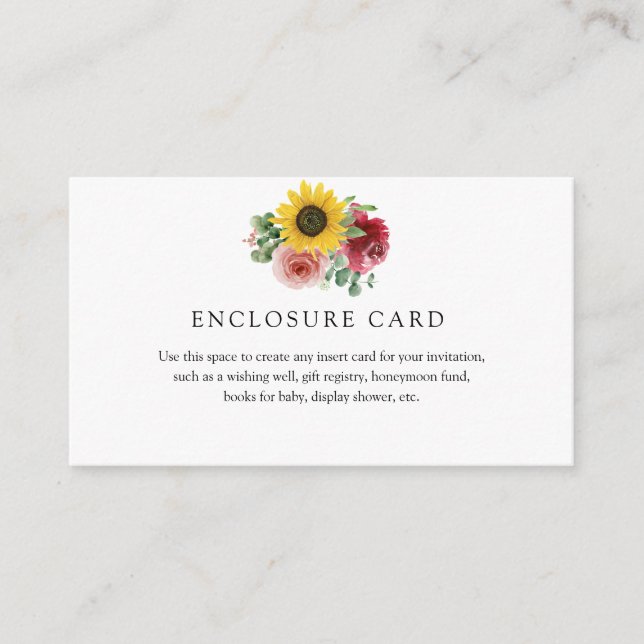 Carte de boîtier tournesol et Rose (Devant)