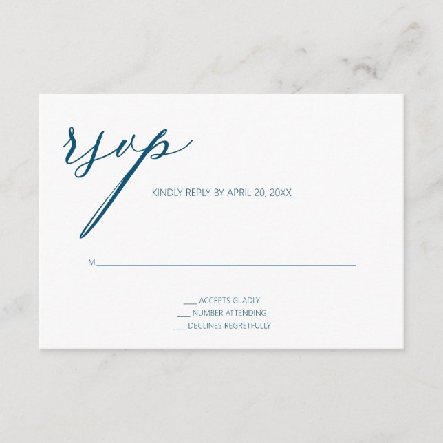 Carte de boîtier Turquoise RSVP (Devant)