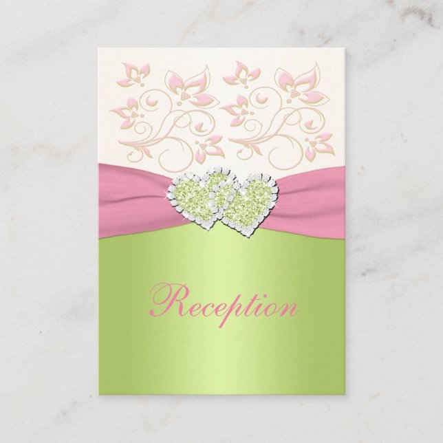 Carte de boîtier verte en ivoire rose RIBBON IMPRI (Devant)