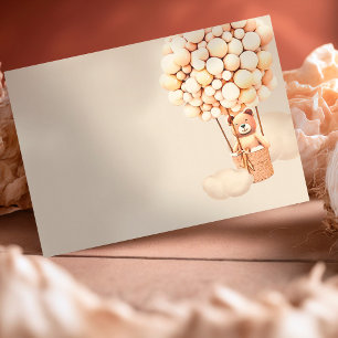 Carte de boîtier vierge Brown Bear Balloons