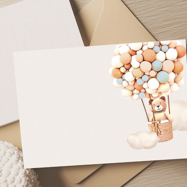 Carte de boîtier vierge Brown Bear Balloons (Créateur téléchargé)