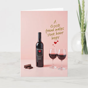 Carte de Bon Ami Vin Chocolat Joie