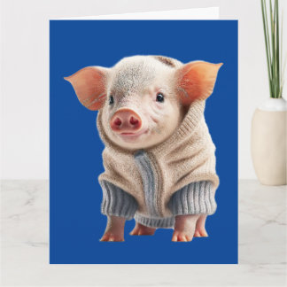 CARTE DE BON ANNIVERSAIRE COCHON MIGNON
