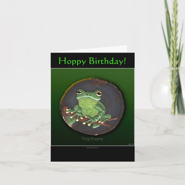 CARTE DE BON ANNIVERSAIRE Grenouille (Devant)
