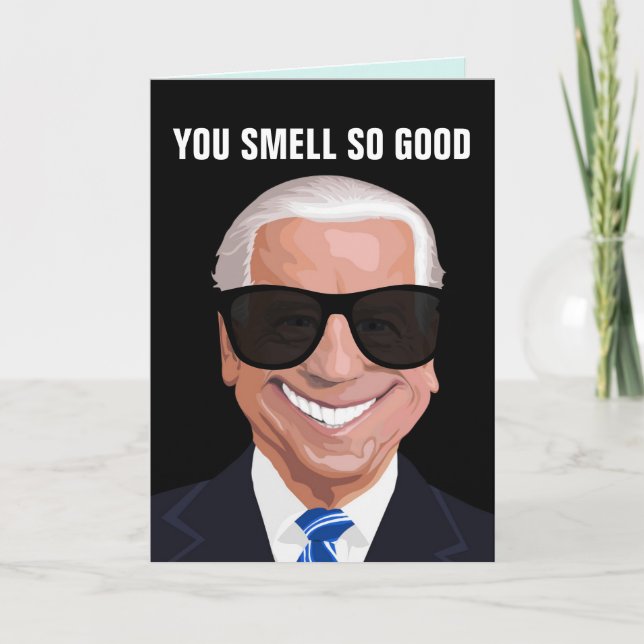 CARTE DE BON ANNIVERSAIRE JOE BIDEN DRÔLE GRANDE C (Devant)