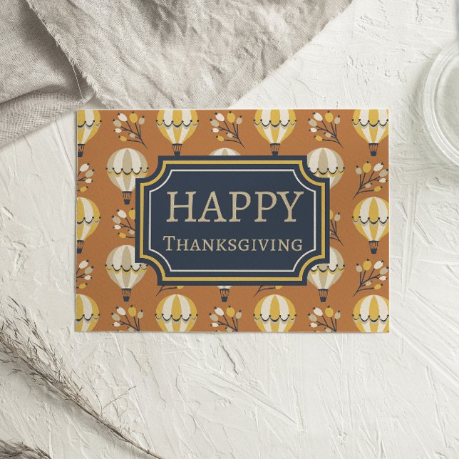 Carte de Bon thanksgiving Ballons à air chaud (Créateur téléchargé)