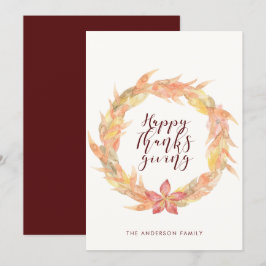 Carte de Bon thanksgiving des feuilles d'automne