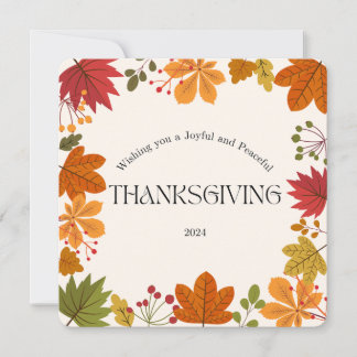 Carte de Bon thanksgiving des feuilles d'automne m
