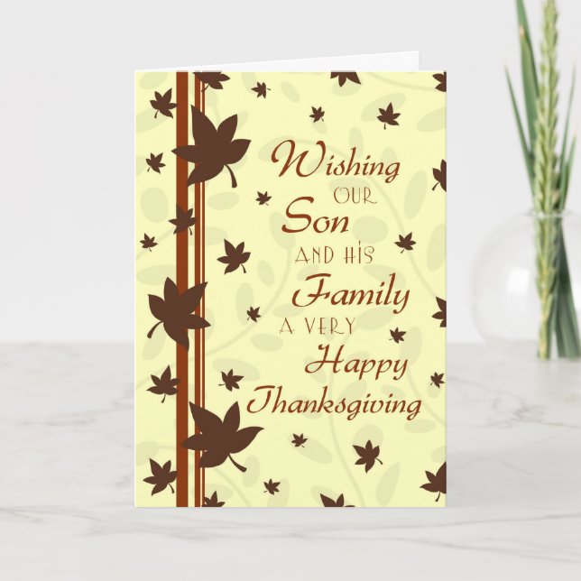 Carte de Bon thanksgiving Fils et Famille (Devant)
