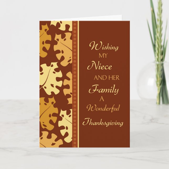 Carte de Bon thanksgiving nièce et familiale (Devant)