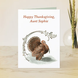 Carte de Bon thanksgiving Turquie vintage.