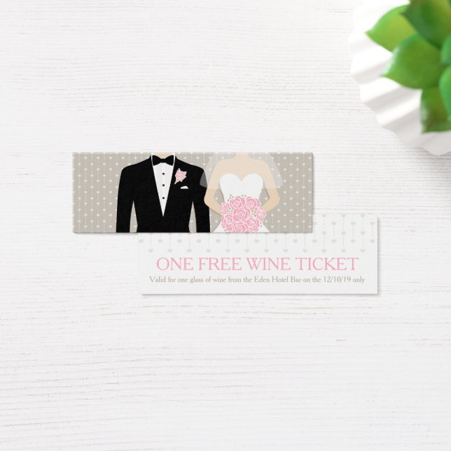 Carte de bon vin gratuit pour le mariage marié et  (Bureau)