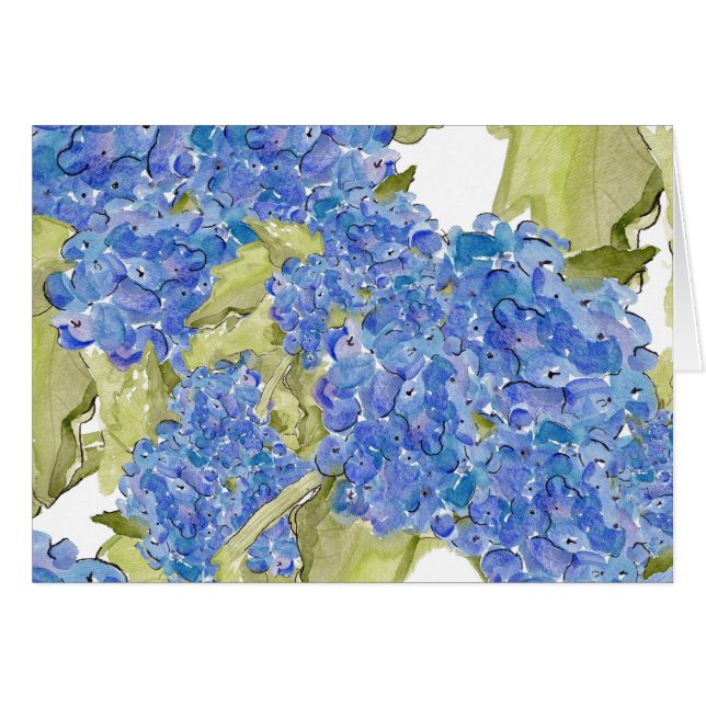 Carte de bonheur d'hortensia (Devant horizontal)