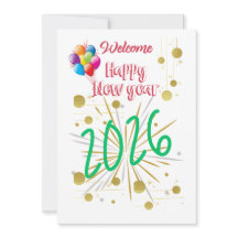 Carte de Bonne Année 2026 Simple et Beau 